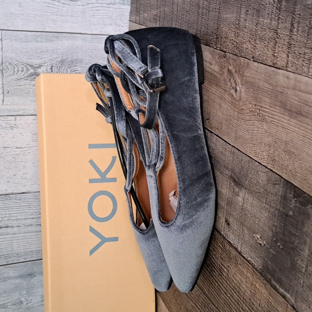 Yoki Shoes Urban Velvet Lace Up Flats Gray - Picture 11 of 11